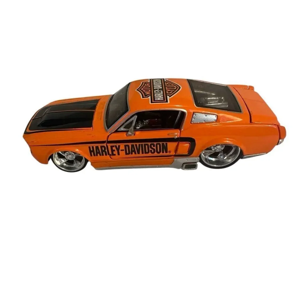 Harley-Davidson Black and Orange Toy Car